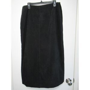 VTG First Option Y2K Black Maxi Pencil Skirt Zip Elastic Waist Estimated Size L